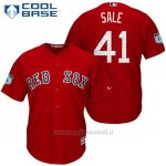 Maglia Baseball Uomo Boston Red Sox 41 Chris Sale Rosso 2017 Allenamento Primaverile Cool Base Giocatore