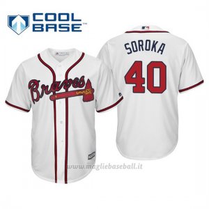 Maglia Baseball Uomo Atlanta Braves Mike Soroka Cool Base Majestic 1ª2019 Bianco