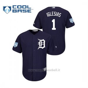 Maglia Baseball Uomo Detroit Tigers Jose Iglesias 2019 Entrenamiento De Primavera Cool Base Blu