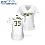 Maglia Baseball Donna Los Angeles Dodgers Cody Bellinger 2018 Dia de los Caidos Cool Base Bianco