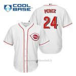 Maglia Baseball Uomo Cincinnati Reds Tony Perez 24 Bianco 1ªCool Base