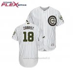 Maglia Baseball Uomo Chicago Cubs Ben Zobrist 2018 Dia de los Caidos Flex Base Bianco