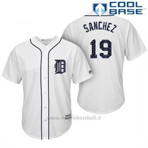 Maglia Baseball Uomo Detroit Tigers 2017 Estrellas y Rayas Anibal Sanchez Bianco Cool Base