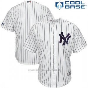 Maglia Baseball Uomo New York Yankees 2017 Estrellas y Rayas Bianco Blu Cool Base