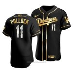 Maglia Baseball Uomo Los Angeles Dodgers A.j. Pollock Golden Edition Autentico Nero