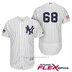 Maglia Baseball Uomo New York Yankees 2017 Estrellas y Rayas Dellin Betances Bianco Flex Base