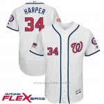 Maglia Baseball Uomo Washington Nationals 2017 Estrellas y Rayas Bryce Harper Bianco Flex Base