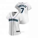 Maglia Baseball Donna Seattle Mariners Marco Gonzales 2020 Replica Primera Bianco