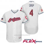Maglia Baseball Uomo Cleveland Indians 2017 Estrellas y Rayas Coco Crisp Bianco Flex Base