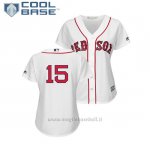 Maglia Baseball Donna Boston Red Sox Dustin Pedroia Cool Base Majestic Bianco