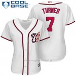Maglia Baseball Donna Washington Nationals 7 Trea Turner Bianco2017 Cool Base
