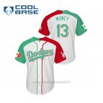 Maglia Baseball Uomo Los Angeles Dodgers 13 Max Muncy Mexican Heritage Night Cool Base Bianco