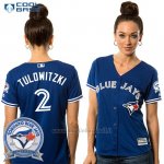 Maglia Baseball Donna Toronto Blue Jays Troy Tulowitzki 2 Cool Base 40 Anniversario