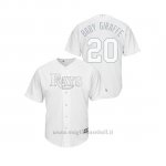Maglia Baseball Uomo Tampa Bay Rays Tyler Glasnow 2019 Players Weekend Replica Bianco