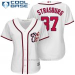 Maglia Baseball Donna Washington Nationals 37 Stephen Strasburg Bianco2017 Cool Base