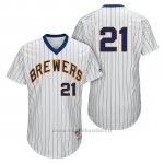 Maglia Baseball Uomo Milwaukee Brewers Travis Shaw Bianco 1982 Turn Back The Clock