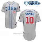 Maglia Baseball Uomo Chicago Cubs 10 Ron Santo Grigio Alterner Cool Base