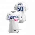 Maglia Baseball Uomo Los Angeles Dodgers Mookie Betts Autentico 2020 Primera Bianco