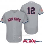 Maglia Baseball Uomo New York Yankees 2017 Estrellas y Rayas Chase Headley Grigio Flex Base