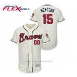 Maglia Baseball Uomo Atlanta Braves Sean Newcomb 150th Aniversario Patch Autentico Flex Base Crema
