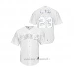 Maglia Baseball Hombre San Diego Padres 23 Fernando Tatis Jr. 2019 Players Weekend Replica Bianco