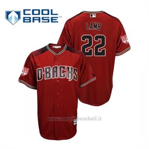 Maglia Baseball Uomo Arizona Diamondbacks Jake Lamb Cool Base 2019 Entrenamiento De Primavera Rosso