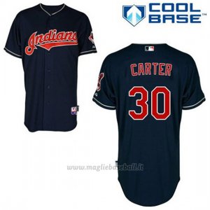 Maglia Baseball Uomo Cleveland Indians Joe Carter 30 Blu Alterner Cool Base