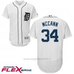 Maglia Baseball Uomo Detroit Tigers James Mccann Bianco Autentico Collezione Flex Base