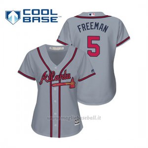 Maglia Baseball Donna Atlanta Braves Freddie Freeman Cool Base Majestic Road 2019 Grigio