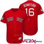 Maglia Baseball Uomo Boston Red Sox 16 Andrew Benintendi Scarlet 2017 Allenamento Primaverile Flex Base