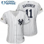 Maglia Baseball Donna New York Yankees 2017 Postseason Brett Gardner Bianco Cool Base