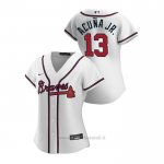 Maglia Baseball Donna Atlanta Braves Ronald Acuna Jr. 2020 Replica Primera Bianco