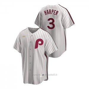 Maglia Baseball Uomo Philadelphia Phillies Bryce Harper Cooperstown Collection Primera Bianco