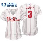 Maglia Baseball Donna Philadelphia Phillies Bryce Harper Cool Base 1ªReplica Bianco
