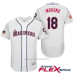 Maglia Baseball Uomo Seattle Mariners 2017 Estrellas y Rayas Hisashi Iwakuma Bianco Flex Base