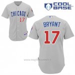 Maglia Baseball Uomo Chicago Cubs 17 Kris Bryant Grigio Cool Base