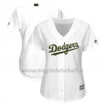 Maglia Baseball Donna Los Angeles Dodgers Personalizzate Bianco