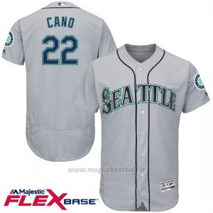 Maglia Baseball Uomo Seattle Mariners Robinson Cano 22 Grigio Flex Base Autentico Collezione Giocatore