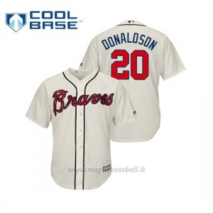Maglia Baseball Uomo Atlanta Braves Josh Donaldson Cool Base Official Alternato Crema