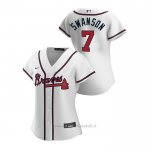 Maglia Baseball Donna Atlanta Braves Dansby Swanson 2020 Replica Primera Bianco