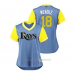 Maglia Baseball Donna Tampa Bay Rays Joey Wendle 2018 Llws Players Weekend Mendle Light TOrnto Blue Jays