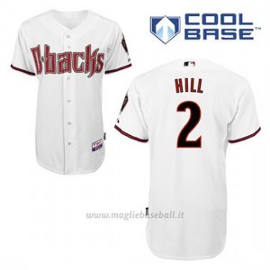 Maglia Baseball Uomo Arizona Diamondbacks 2 Aaron Hill 1ªBianco Cool Base