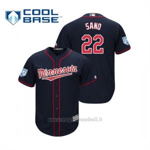 Maglia Baseball Uomo Minnesota Twins Miguel Sano Cool Base Entrenamiento De Primavera 2019 Blu