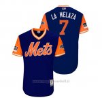 Maglia Baseball Uomo New York Mets Jose Reyes 2018 Llws Players Weekend La Melaza Royal