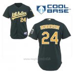 Maglia Baseball Uomo Oakland Athletics Rickey Henderson 24 Verde Alterner Cool Base