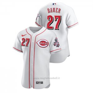 Maglia Baseball Uomo Cincinnati Reds Trevor Bauer Autentico Bianco
