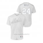 Maglia Baseball Hombre New York Mets 24 Robinson Cano 2019 Players Weekend Autentico Bianco