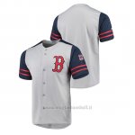 Maglia Baseball Uomo Boston Red Sox Button-down Stitches Autentico Grigio