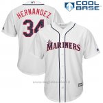 Maglia Baseball Uomo Seattle Mariners 2017 Estrellas y Rayas Felix Hernandez Bianco Cool Base