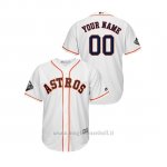 Maglia Baseball Uomo Houston Astros Personalizzate 2019 World Series Bound Cool Base Bianco